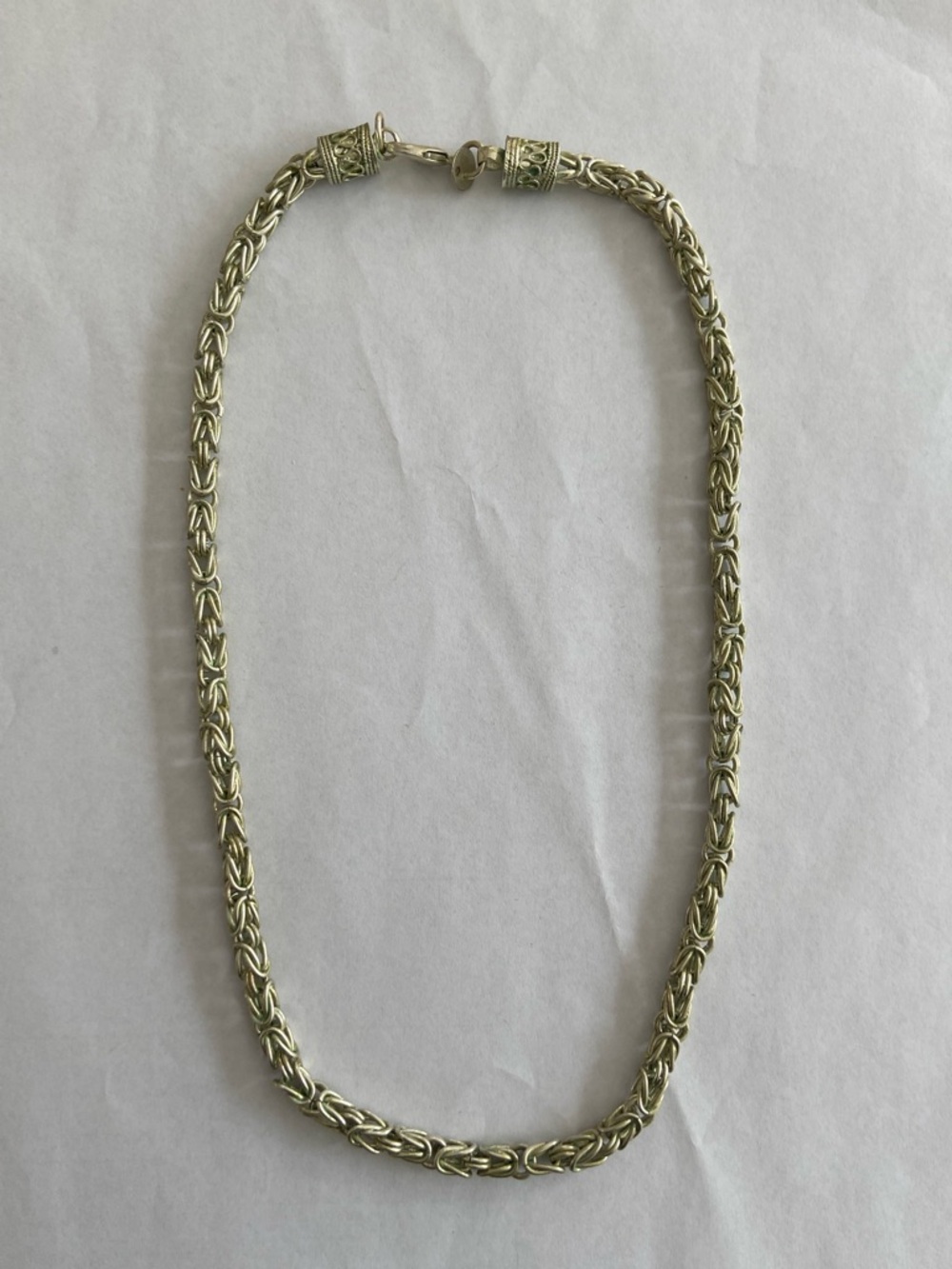 .925 sterling silver men Byzantine Chain Necklace .